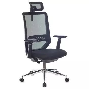 Кресло руководителя Бюрократ MC-612N-H черный TW-01 38-418 сетка/ткань с подголов. крестов. металл хром