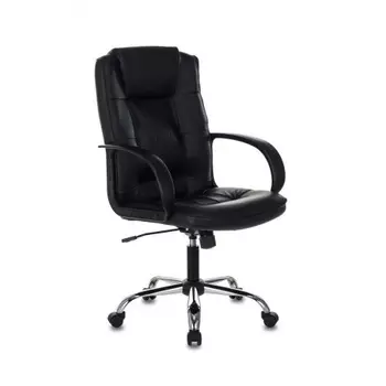 Кресло руководителя Бюрократ T-800N/BLACK черный кожа крестовина хром