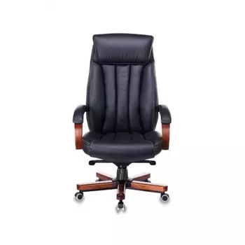 Кресло руководителя Бюрократ T-9922WALNUT/BLACK черный кожа крестовина дерево