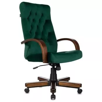 Кресло руководителя Бюрократ T-9928WALNUT Fabric зеленый Italia Green крестов. металл/дерево