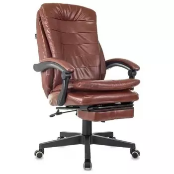 Кресло руководителя Бюрократ T-9950MSG-F коричневый эко.кожа крестов. пластик подст.для ног