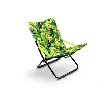 Кресло-шезлонг складное с матрасом Haushalt HHK-4P/Т - принт с туканами