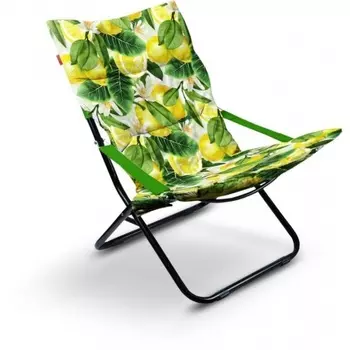 Кресло-шезлонг складное с матрасом Haushalt HHK-4P/L - принт с лимонами