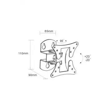 Кронштейн для телевизора Arm Media LCD-101 черный 10"-26" макс.30кг настенный поворот и наклон