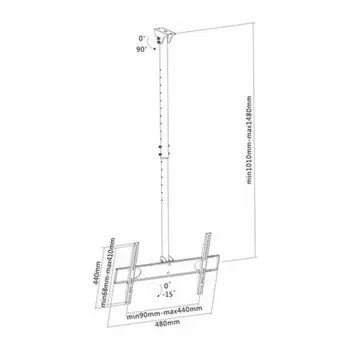 Кронштейн для телевизора Arm Media LCD-1500 черный 26"-65" макс.50кг потолочный наклон