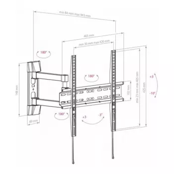 Кронштейн для телевизора Arm Media LCD-414 черный 26"-55" макс.35кг настенный поворот и наклон