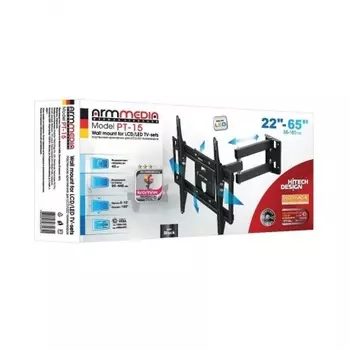 Кронштейн для телевизора Arm Media PT-15 NEW черный 32"-55" макс.35кг настенный поворотно-выдвижной и наклонный