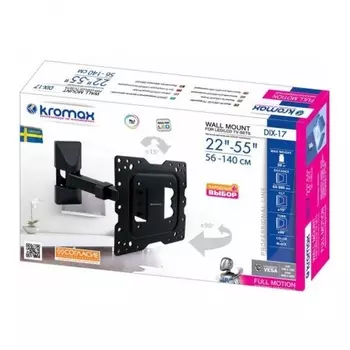 Кронштейн для телевизора Kromax DIX-17 черный 22"-55" макс.40кг настенный поворот и наклон
