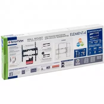 Кронштейн для телевизора Kromax ELEMENT-4 черный 22"-65" макс.50кг настенный наклон