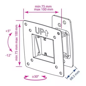 Кронштейн для телевизора Kromax OPTIMA-102 черный 10"-28" макс.25кг настенный поворот и наклон