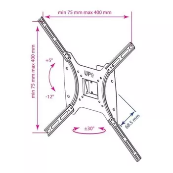 Кронштейн для телевизора Kromax OPTIMA-402 черный 15"-55" макс.25кг настенный поворот и наклон