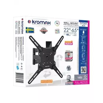 Кронштейн для телевизора Kromax OPTIMA-406 серый 22"-65" макс.40кг настенный поворот и наклон
