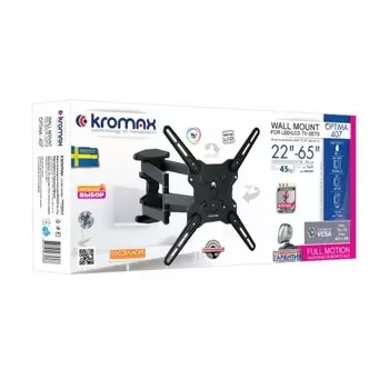 Кронштейн для телевизора Kromax OPTIMA-407 серый 22"-65" макс.45кг настенный поворот и наклон