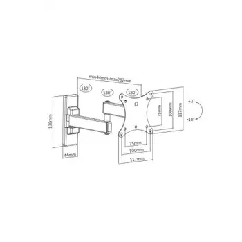 Кронштейн для телевизора Ultramounts UM 875 черный 13"-27" макс.20кг настенный поворот и наклон