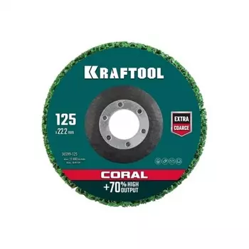 Круг KRAFTOOL 125 х 22.2 мм, полимерно-шлифовальный синтетический абразивный (36599-125)