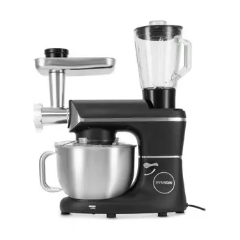 Кухонная машина Hyundai HYM-S8591 планетар.вращ. 1500Вт черный/серебристый