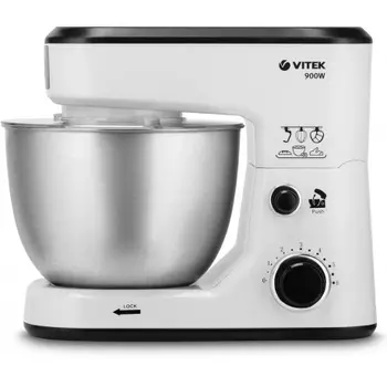 Кухонная машина Vitek VT-1438 планетар.вращ. 900Вт белый/черный