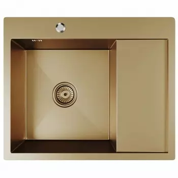 Кухонная мойка 60х50 лев. вып 3 1/2 MIXLINE PRO 20см с сифоном бронза (552925)