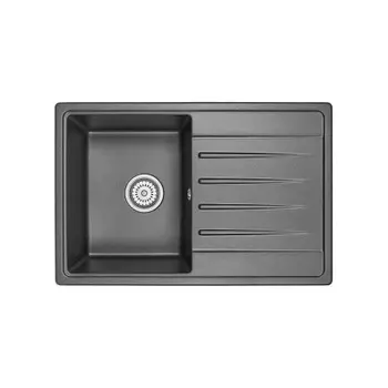 Кухонная мойка GRANULA Standart (7602, ЧЁРНЫЙ)