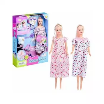 Кукла 29см беременная с 2 детьми и аксессуарами в коробке сумка,расческа,зеркало,туфли(2),топ,брюки;3 вида