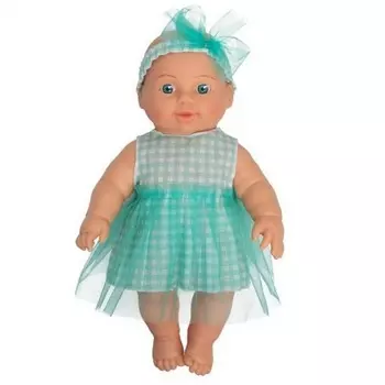 Кукла Малышка в мятном платье пластмассовая