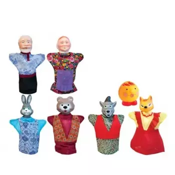 Кукольный театр "Колобок" 7 персонажей в коробке Русский стиль 11201