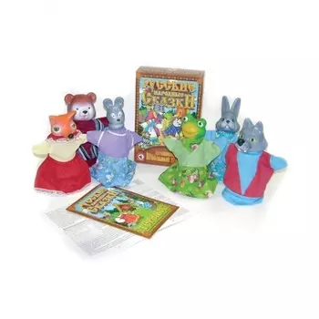 Кукольный театр "Теремок" 6 персонажей в коробке Русский стиль 11200