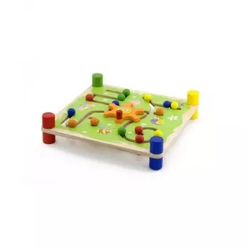 Лабиринт-трек с шариками в коробке лабиринт с цветными шариками,6 карточек с заданиями VIGA VG50175