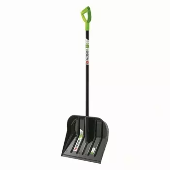 Лопата для уборки снега, поликарбонат, 460х400х1370 мм, стальной черенок, BASE// Palisad