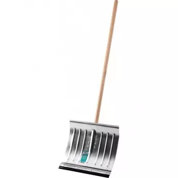 Лопата снеговая СИБИН ЛА-430 430мм алюминиевая со стальной планкой с деревянным черенком