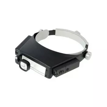 Лупа Kromatech налобная 1,5/3/6/8/17x, с подсветкой (2 LED) MG81007-P