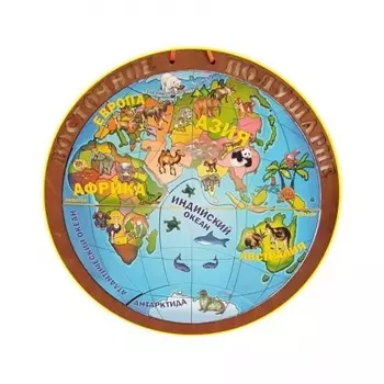 Магнитная карта полушарий Нескучные игры арт.7842 21 деталь