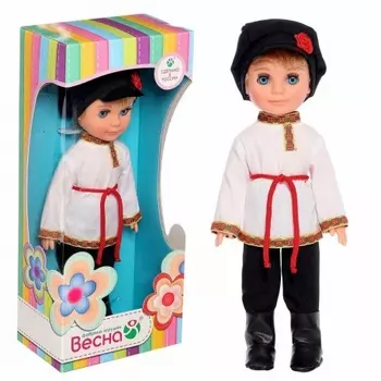 Мальчик в русском костюме Весна кукла 30 см пластмассовая