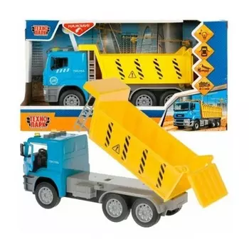 Машина Технопарк"Kamaz Самосвал" 25 см пластик свет-звук арт.KAMDUMP-25PL-BUYE