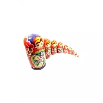 Матрешка Нескучные игры 10 в 1 расписная арт.7704