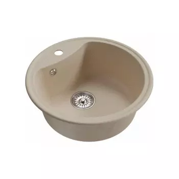 Мойкa MIXLINE ML-GM09 круглая, бежевая 510 мм глуб. чаши 190 (551800)