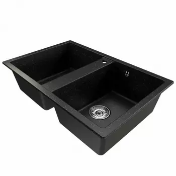 Мойка MIXLINE ML-GM23 двухчашевая черная (308) 770*500*190мм NEW (552037)