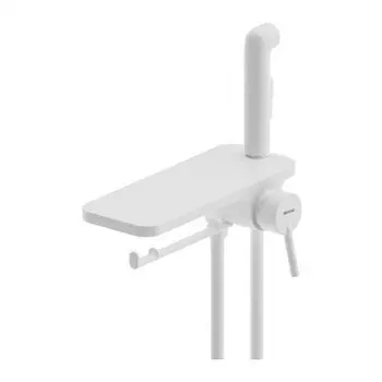 Монтируемый в стену смеситель Damixa Jupiter 773500200 с гигиеническим душем и полкой, белый