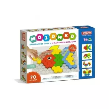 Мозаика 70 фишек с прозрачным полем в коробке 01078