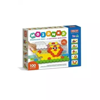 Мозайка 100 фишек с прозрачным полем в коробке 01079