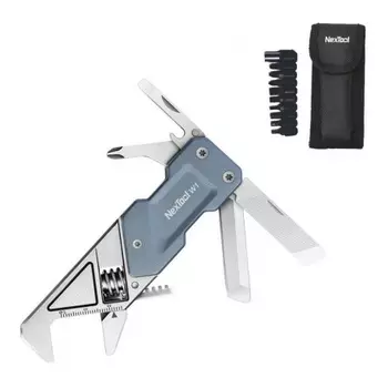 Мультитул-ключ Nextool (Xiaomi) Light Wrench W1 с набором бит, 6 функций, голубо-серый (NE20270)