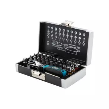 Набор бит, 1/4", магнитный адаптер, сталь S2 пластиковый кейс, 33 предм.// Gross