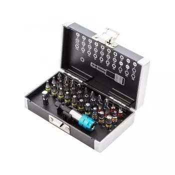 Набор бит, магнитный адаптер, сталь S2, пластиковый кейс, 32 предм.// Gross