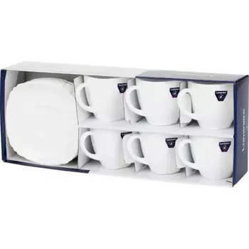 Набор чайный БЭЙСИК белый 12пр 220мл LUMINARC Q5853 хорошее состояние