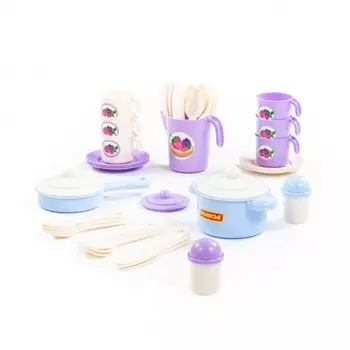 Набор детской посуды "Настенька" на 6 персон (V1) 38 предметов в сетке 79954