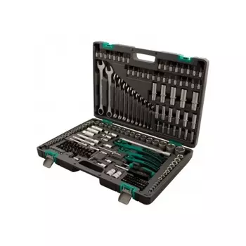 Набор инструментов, 1/4", 3/8", 1/2", Cr-V, S2, усиленный кейс, 216 предметов// Stels