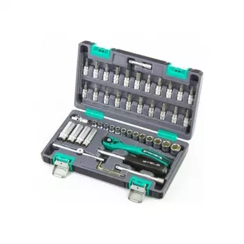 Набор инструментов, 1/4", Cr-V, S2, усиленный кейс, 47 предметов// Stels