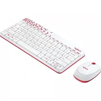 Набор клавиатура+мышь Logitech MK240 белый/красный