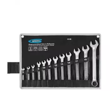 Набор ключей комбинированных 6-22 мм, 12 шт., CrV, холодный штамп// Gross