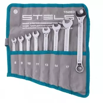 Набор ключей комбинированных 8 шт. 8-19 мм антислип// Stels